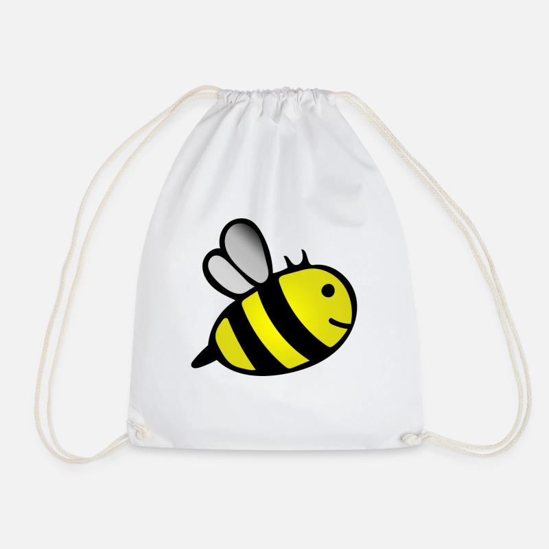Bee - Drawstring Bag - white