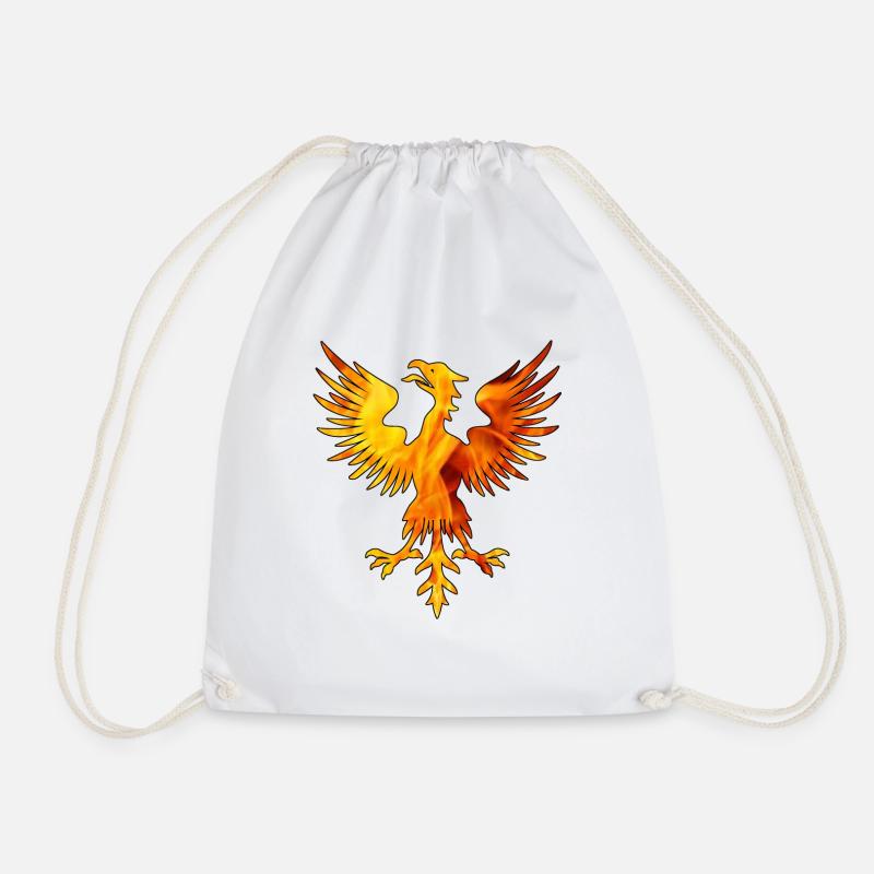 phenix on fire - Drawstring Bag - white