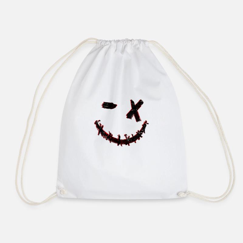 Glitch Smiley - Turnbeutel - Weiß