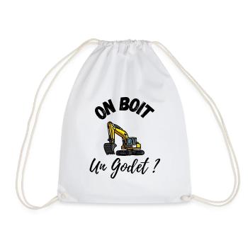 on boit un godet - Sac de sport léger - blanc - Devant