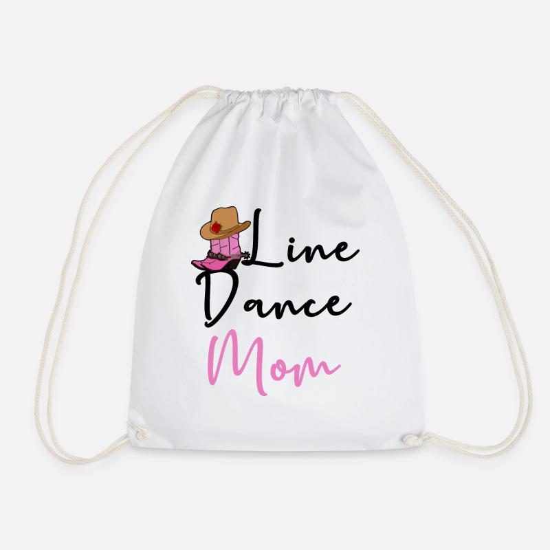 Line Dance Mom Line Dancing Country Music Saying - Drawstring Bag - white