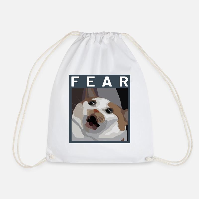 Scared cat Meme Illustration - Turnbeutel - Weiß