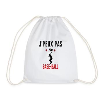 J'peux pas j'ai base-ball phrase humoristique - Sac de sport léger - blanc - Devant