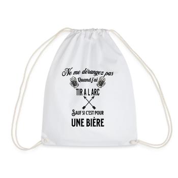 Ne pas déranger sauf pour une bière TIR A L ARC - Sac de sport léger - blanc - Devant