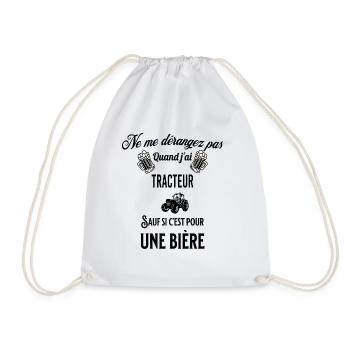 Ne pas déranger sauf pour une bière TRACTEUR - Sac de sport léger - blanc - Devant