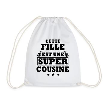 super cousine / cadeau humour cousine - Sac de sport léger - blanc - Devant
