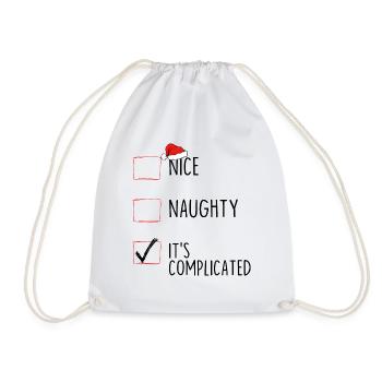 Nice Naughty It's Complicated - Drawstring Bag - white - Front