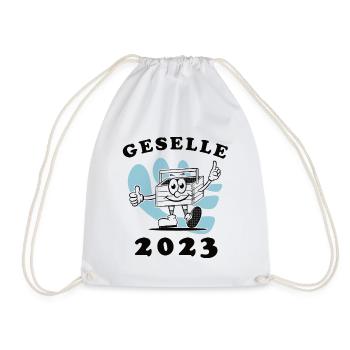 Geselle 2023 Gesellenprüfung Gesellenbrief - Turnbeutel - Weiß - Vorne