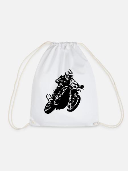 Dirtbike-Rennen - Turnbeutel - Weiß