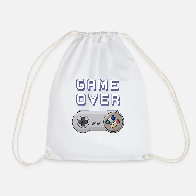 Game Over retro gaming controller - Drawstring Bag - white