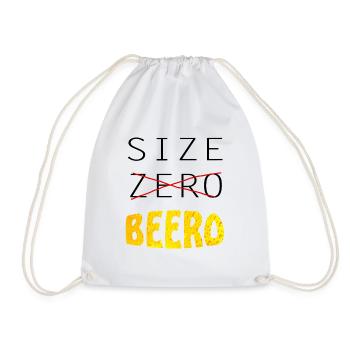 lustiger Bierspruch, Beer, Bier, Size Biero - Turnbeutel - Weiß - Vorne