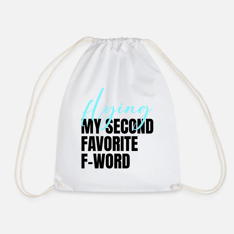 Flying Word - Drawstring Bag - white