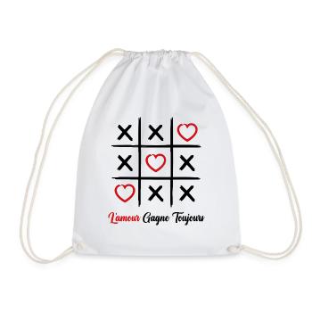 L amour Gagne Toujours - cadeau saint valentine - Sac de sport léger - blanc - Devant