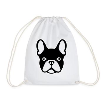 Französische Bulldogge - Turnbeutel - Weiß - Vorne