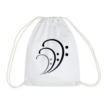 3 Clé de Musique de Fa Trois Notes de Musique Notes de Musique - Sac de sport léger - blanc - Devant