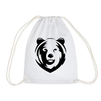 bear - Drawstring Bag - white - Front