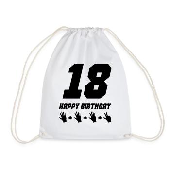 Happy Birthday 18 - Drawstring Bag - white - Front