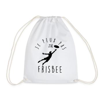I can't, I frisbee. - Drawstring Bag - white - Front
