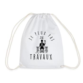Je peux pas, j'ai travaux. - Sac de sport léger - blanc - Devant
