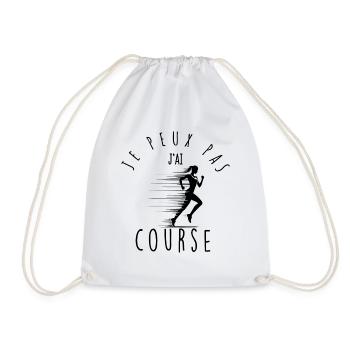 I can't, I have race. - Drawstring Bag - white - Front