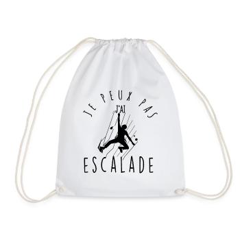 I can't, I climbed. - Drawstring Bag - white - Front