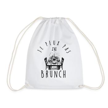 Je peux pas, j'ai brunch. - Sac de sport léger - blanc - Devant