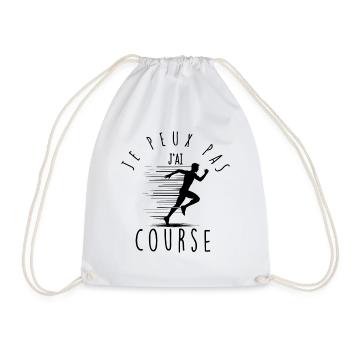 I can't, I have race. - Drawstring Bag - white - Front