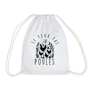 I can't, I have chickens. - Drawstring Bag - white - Front