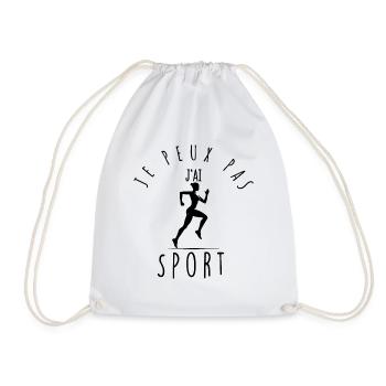 I can't, I have sport. - Drawstring Bag - white - Front