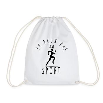 I can't, I have sport. - Drawstring Bag - white - Front