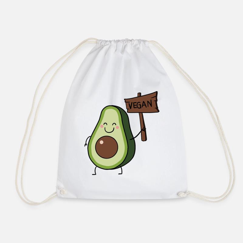 Vegan Avocado - Drawstring Bag - white