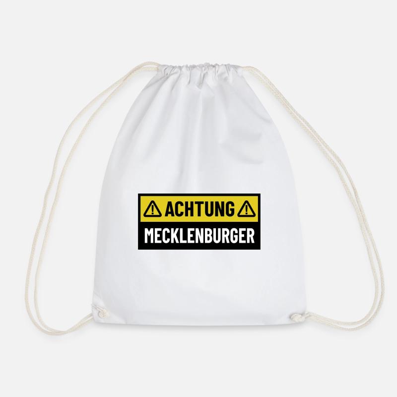 Achtung Mecklenburger - Regionaler Spruch - Turnbeutel - Weiß