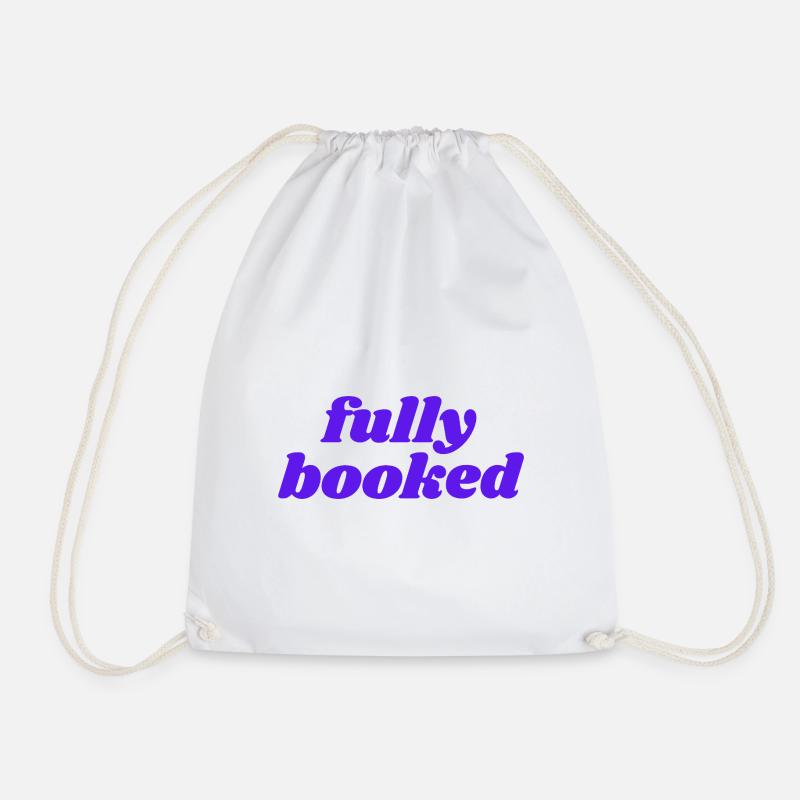 fully booked - Drawstring Bag - white