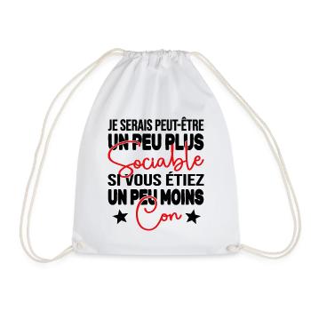 Je Serais Peut être Un Peu Plus Sociable Cadeau - Sac de sport léger - blanc - Devant