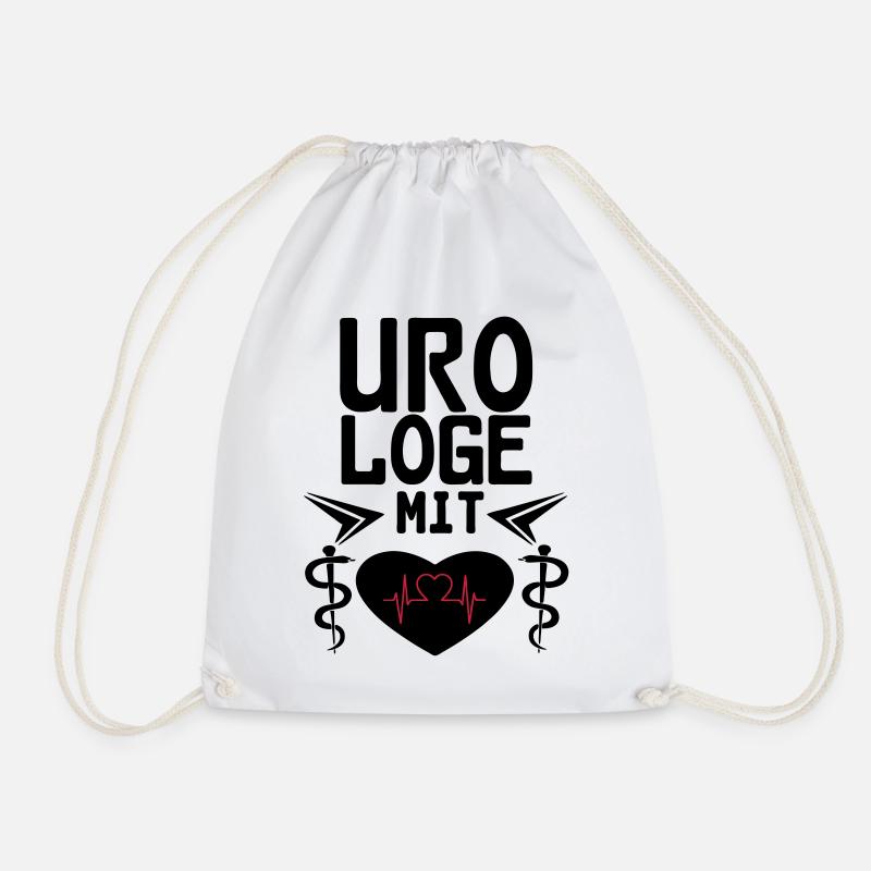 Urologe mit Herz Geschenk - Turnbeutel - Weiß