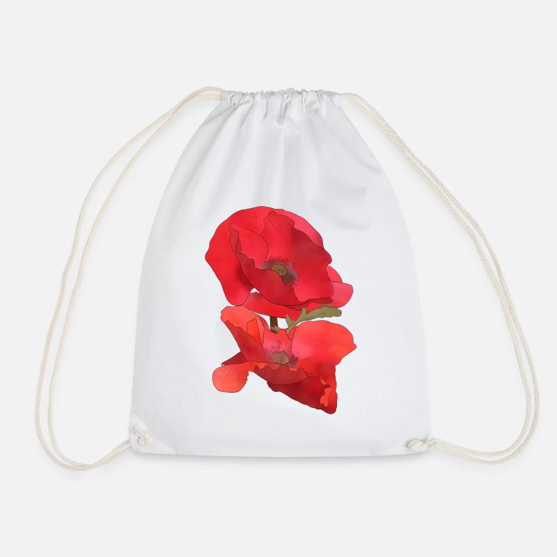 Mohn - Turnbeutel - Weiß