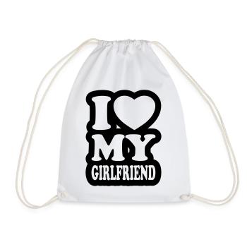 I love my girlfriend - J'aime mon amie - Sac de sport léger - blanc - Devant