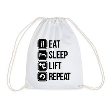 eat sleep lift repeat - Turnbeutel - Weiß - Vorne