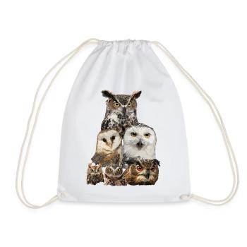 Owls - Drawstring Bag - white - Front