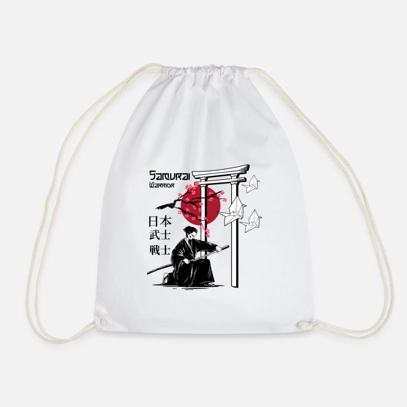 Samurai Warrior - Drawstring Bag - white