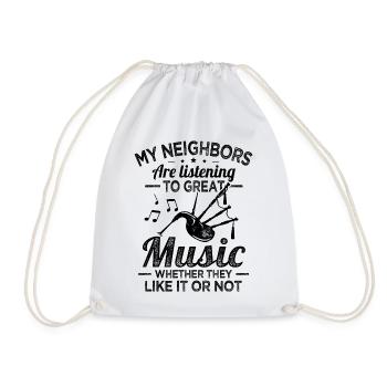 Les voisins de la cornemuse écoutent de la bonne musique de cornemuse - Sac de sport léger - blanc - Devant