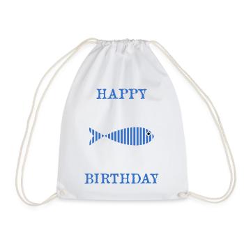 ALLES GUTE ZUM GEBURTSTAG. ALLES GUTE ZUM GEBURTSTAG. JAHRESTAG. - Turnbeutel - Weiß - Vorne