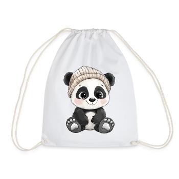 Panda mignon mignon bébé enfants animal ours dessin animé - Sac de sport léger - blanc - Devant