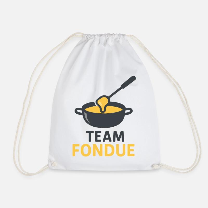 Team Fondue - Drawstring Bag - white