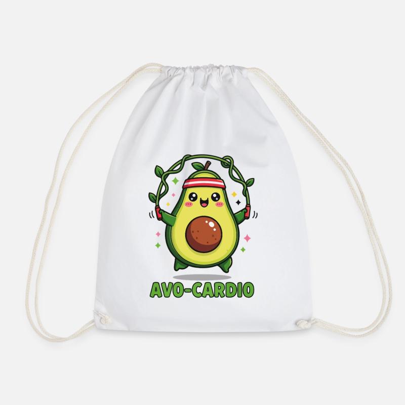 Hüpfende Avocado - Turnbeutel - Weiß