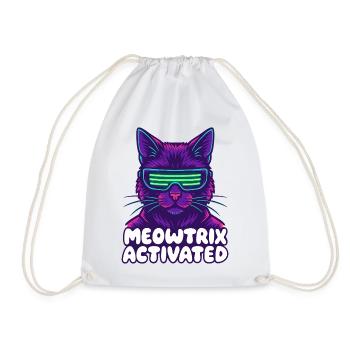 Meowtrix Activated Neon Cat - Turnbeutel - Weiß - Vorne