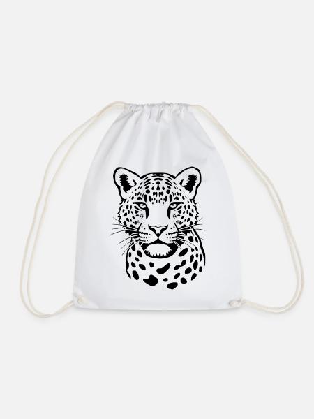 Leopard schwarz Geschenk Weihnachten - Turnbeutel - Weiß