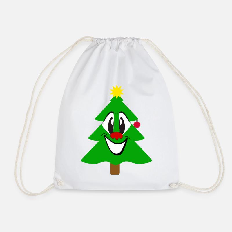 Lachender Weihnachtsbaum Cartoon - Turnbeutel - Weiß