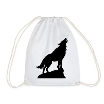 Wolf Animal Icon - Drawstring Bag - white - Front