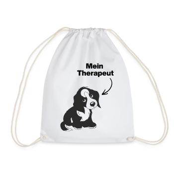 MEIN HUND IST MEIN THERAPEUT! 🐶 DOGLOVER SEELE - Turnbeutel - Weiß - Vorne